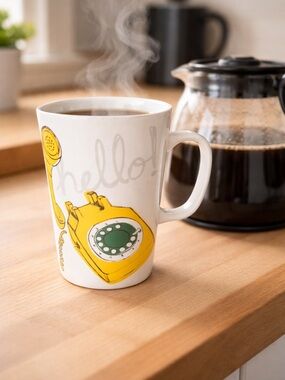 Starbucks Hello! Yellow Rotary Phone 2015 Mug